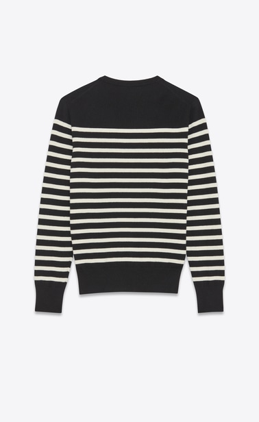 MARINÈRE Sailor Sweater in Black and Ivory Cashmere